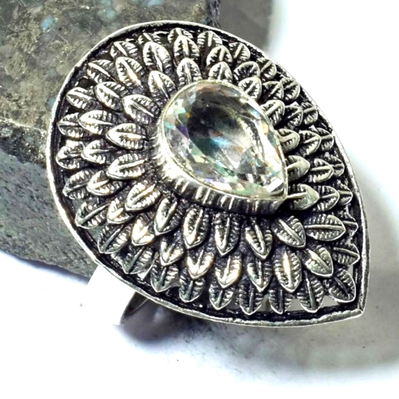 Jewelry - STERLING SILVER WHITE TOPAZ RING